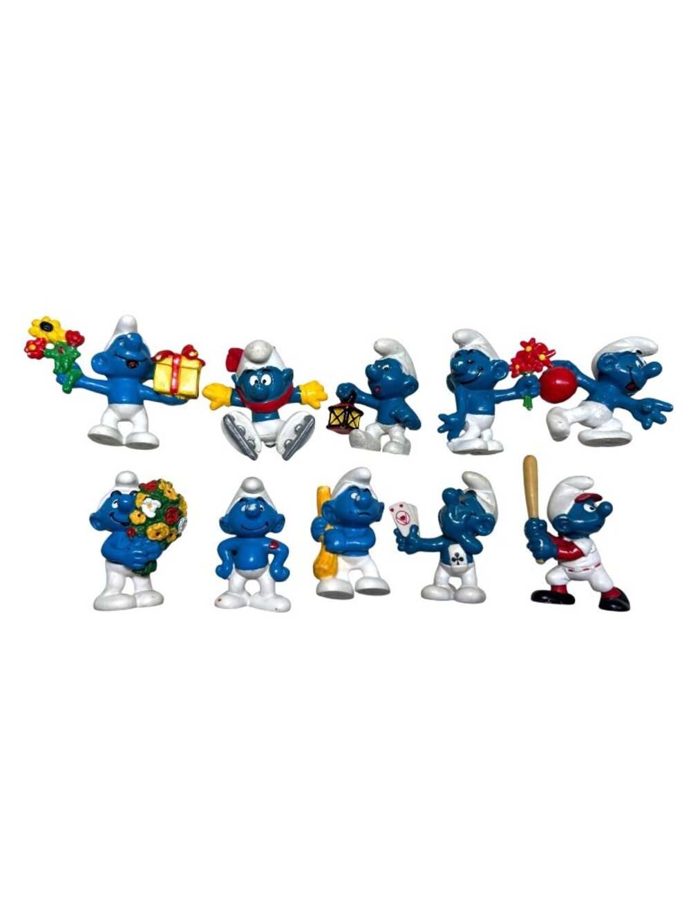 Vintage Smurf Lot Set of 10 Smurfs 1970's-2000